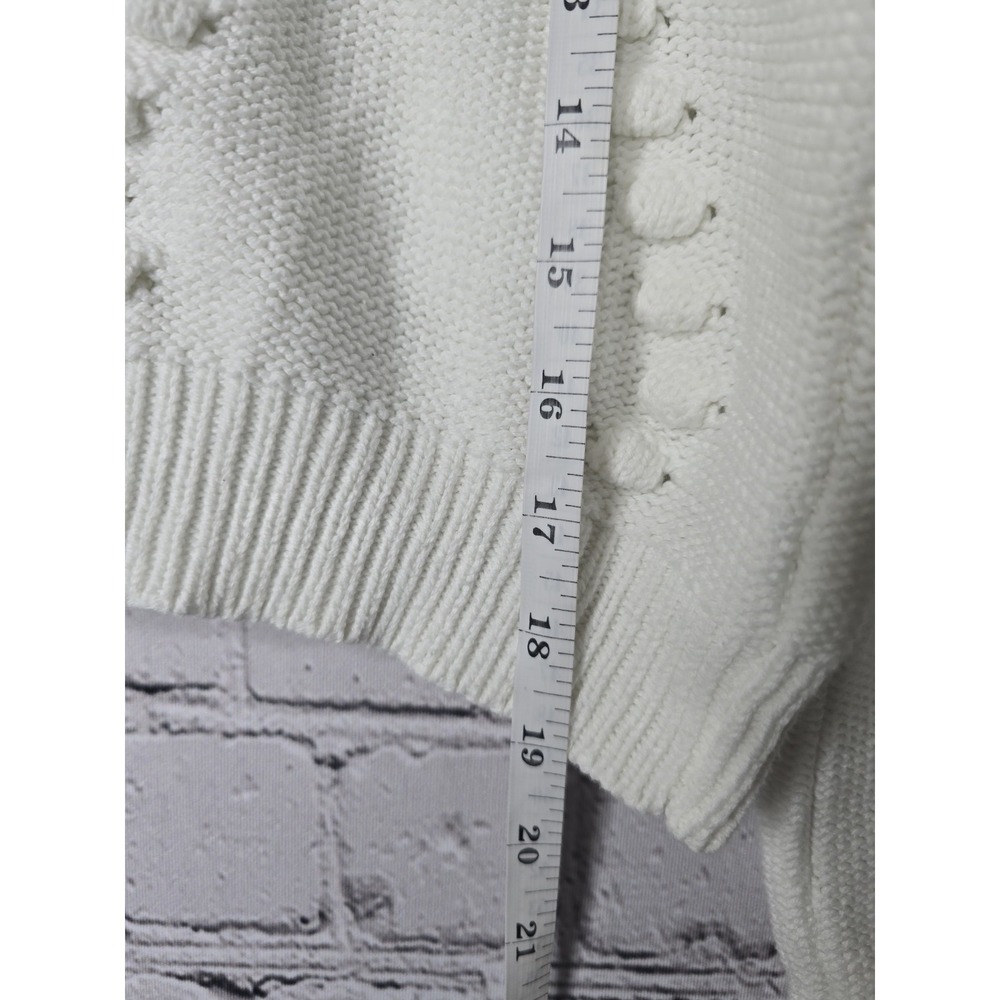 Jessica Simpson 3D Embroidered Flower Knit Cardigan White Purple Size Large - Picture 8 of 9